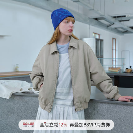 714street纯棉水洗做旧翻领夹克25秋冬复古羊羔绒cleanfit外套男