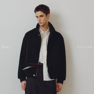 编织肌理螺纹四袋拉链抽皱夹克 100%羊毛 714street高端线 BEHALF
