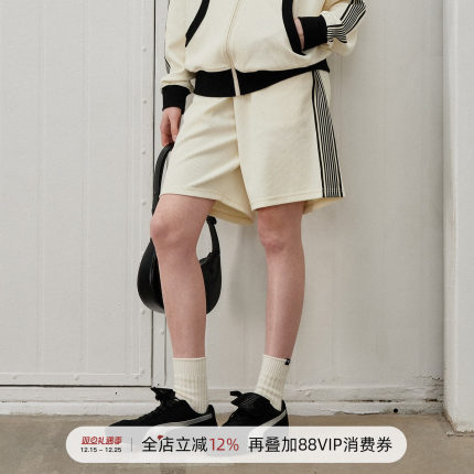 714street国潮织带卫裤短裤男2025夏季新款复古运动裤宽松休闲裤