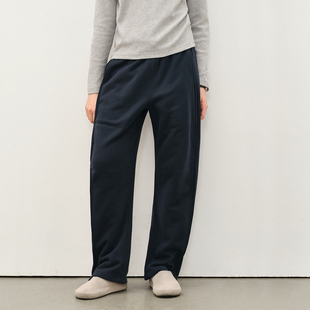 男 加绒灰色卫裤 714street简约针织毛圈垂感宽松弯刀裤 2025秋冬季