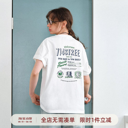 714street714招贴印花短袖