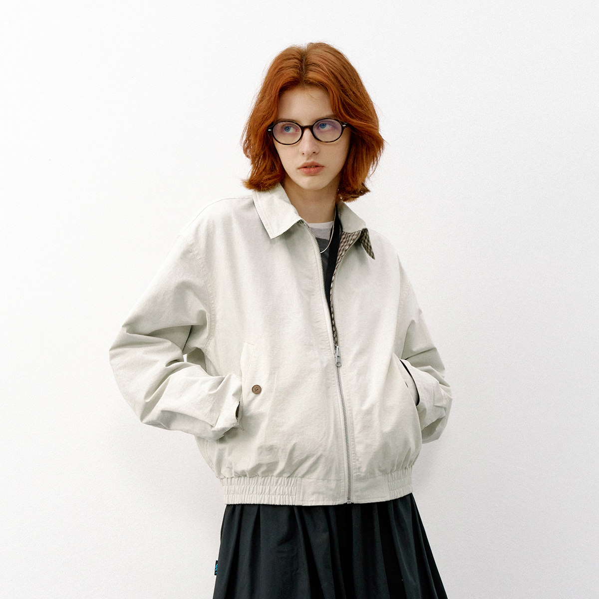 714street亚麻双面穿翻领夹克