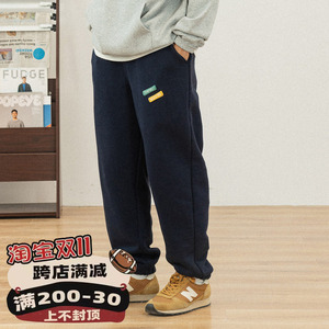 714street灰色卫裤男春秋抽绳宽松束脚运动裤潮牌ins宽松休闲裤子