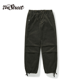 秋季 宽松直筒灯芯绒长裤 新款 男士 714street美式 束脚休闲裤 伞兵裤