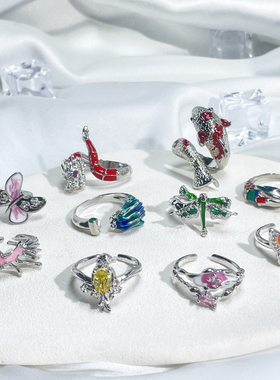 复古个性龙形不规则开口戒指女高级感气质潮酷时尚百搭精致食指戒