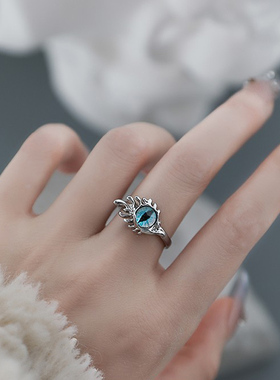 恶魔之眼开口戒指女猫眼小众设计高级感ins个性精致时尚食指戒潮