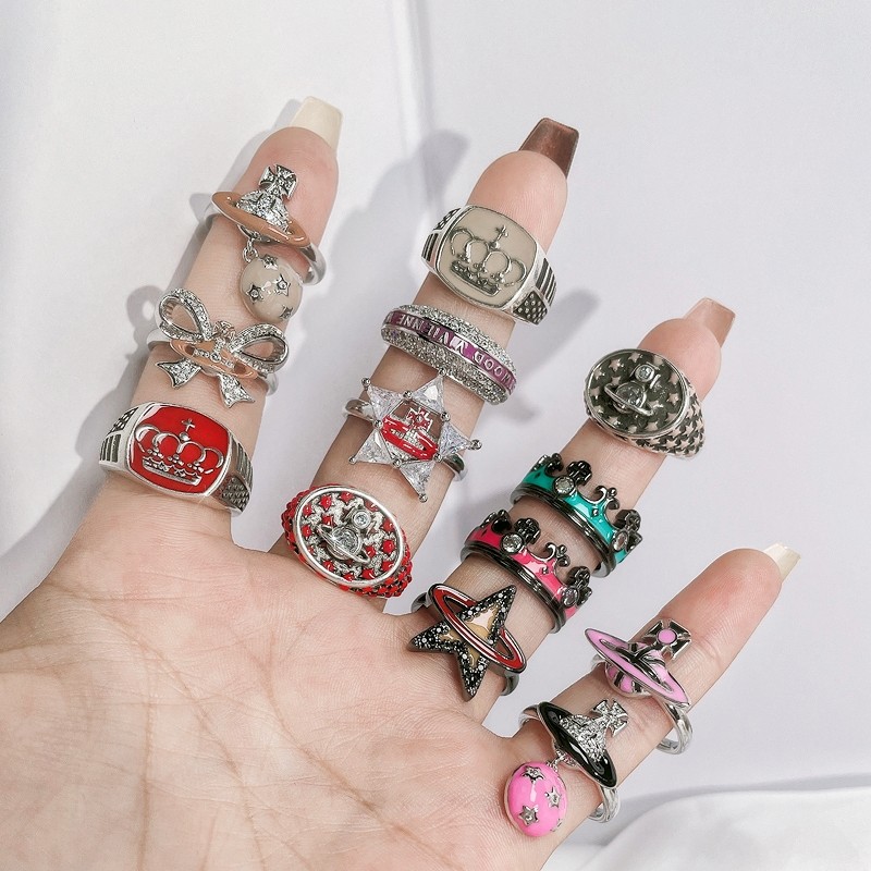 Sweet Cool Saturn Ring: Drip Glaze Planet Design for Edgy Style - Product image 3