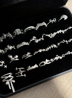 荆棘花园简约素圈中性风星芒几何戒指女个性时尚小众设计感指环潮