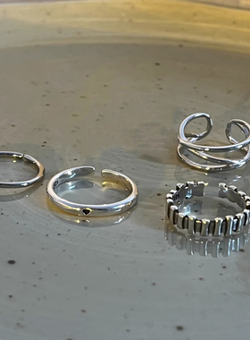 简约复古百搭开口戒指女个性气质小众设计感ins冷淡风食指环潮酷