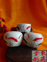 【冲钻】全手工绘制年年有余图案靛颏缸鸟食罐景德镇东英堂鸟食罐