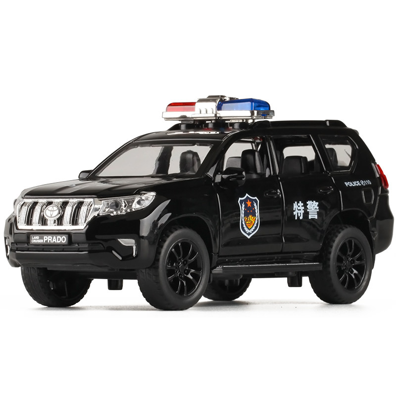 丰田普拉多霸道特警车儿童成人仿真合金6开门小汽车模型玩具摆件