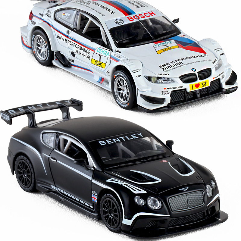 成真1:32宝马M3DTM 奥迪R8LMS赛车跑车 男孩仿真合金汽车模型玩具