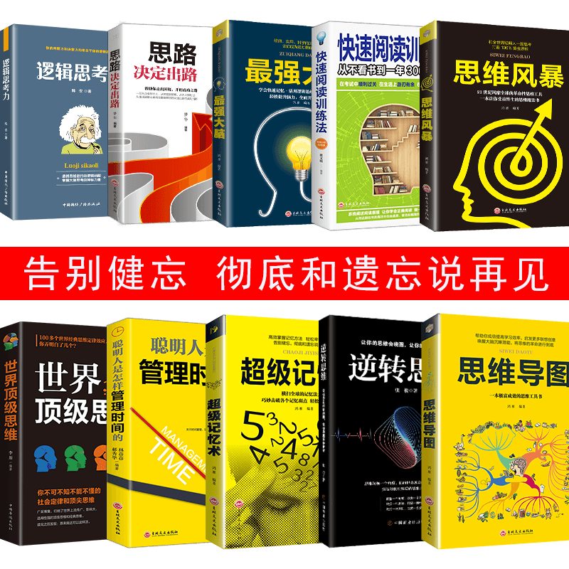 HY10册思维导图思维风暴正版大书籍逆转思维蕞强大脑记忆术思路决定出路记忆力训练大脑逻辑推理训练逻辑思维入门书籍