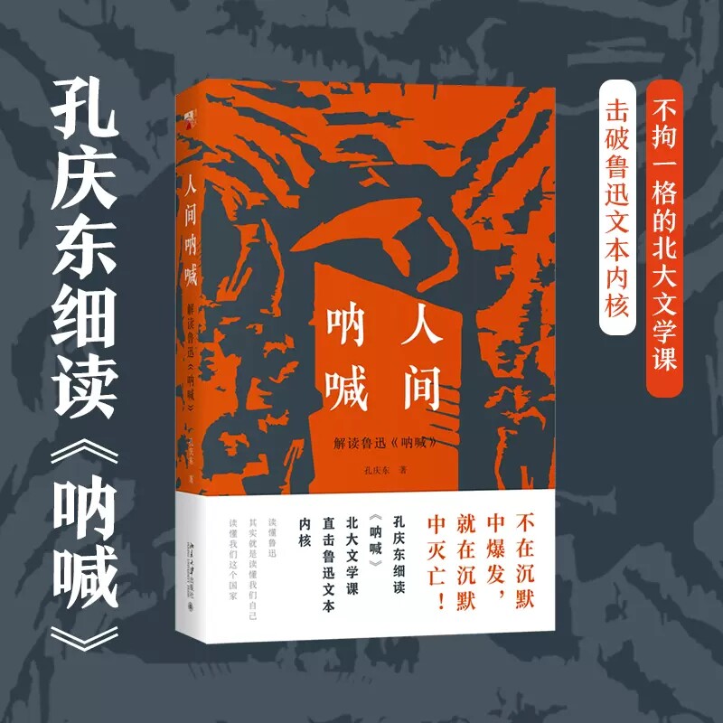 人间呐喊解读鲁迅 不在沉默中爆发就在沉默中灭亡读懂鲁迅其实就是读懂我们自己我们这个 北京大学出版孔庆东中国现当代文学