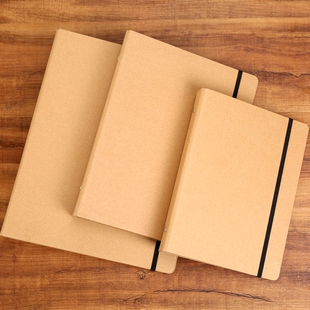 A4大号牛皮纸活页夹外壳商务文件夹绑带可拆卸A5B5记事本外壳定制