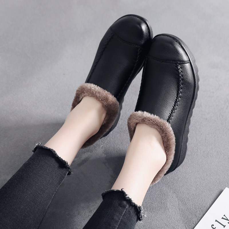 妈妈棉鞋妈妈中年棉鞋套脚百搭