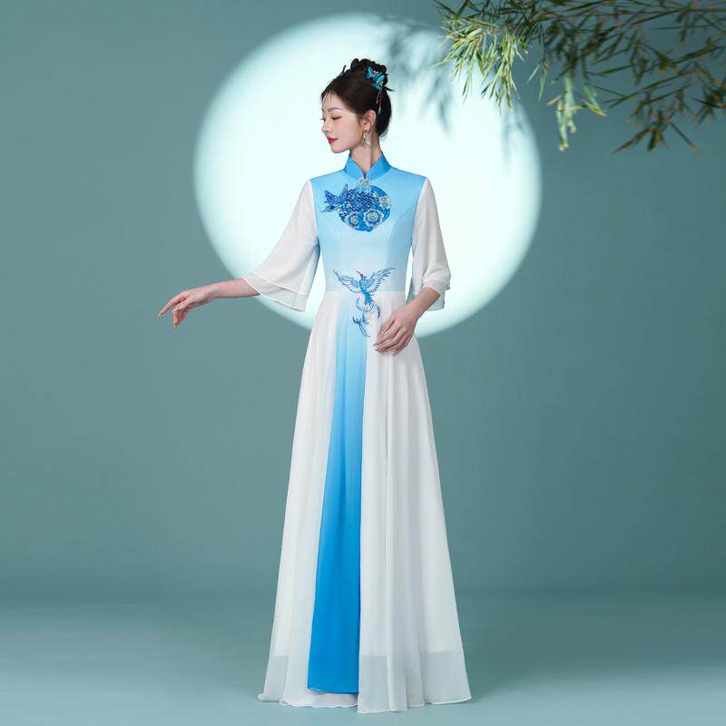 2026新款合唱团民乐演奏礼服长款