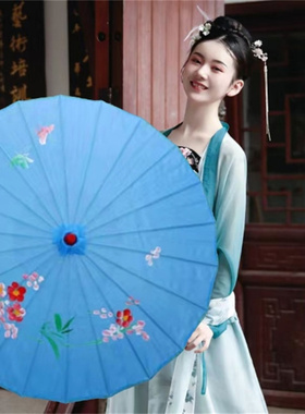 古风绸布演出跳舞广场婚礼旗袍伞