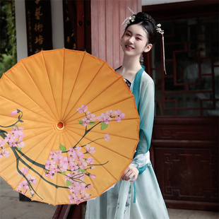舞蹈复古复古风古典走秀拍照汉服伞印花伞回娘家伞绸布油纸伞装饰