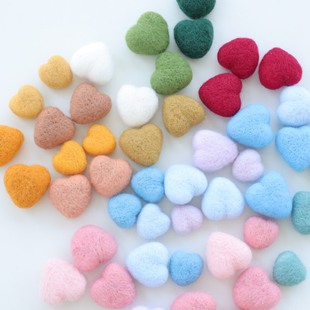 4cm羊毛毡爱心表白成品圣诞韩式花盒花环圣诞树装饰配件