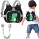 遛娃家长呵护儿童防走失背包小孩牵引绳辅助手腕链卡通恐龙防丢包