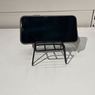 克鲁贝手机支架黑色金属手机座小巧可调节角度懒人桌面手机架