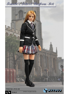 ZYTOYS 1/6 学生服 OBJ BJD 娃娃 女兵人 黑色西装 ZY15-30 现货
