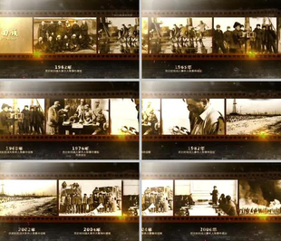 怀旧胶卷相册历史回顾事件片头老照片ae模版纪录片开场