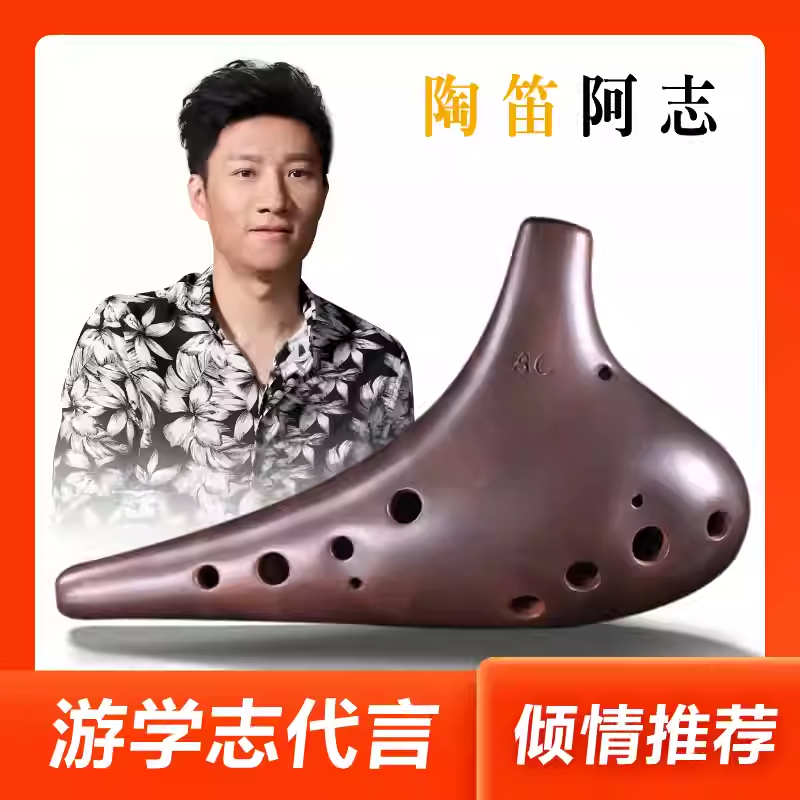 阿志陶笛12孔中音C调陶笛紫砂陶笛AC陶笛专业演奏级古朴收藏级
