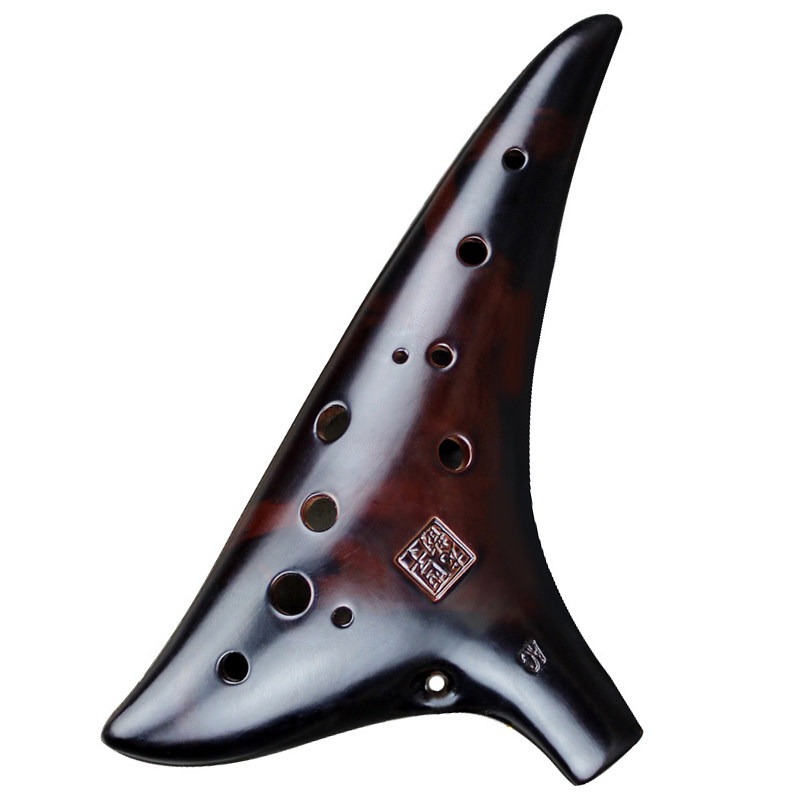 龙韵12孔中音C调复古熏烧陶笛学生初学入门十二孔AC专业演奏乐器