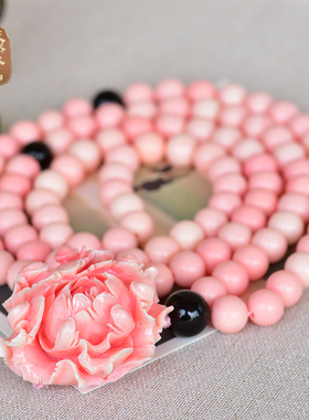 维尼家粉贝壳项链毛衣链