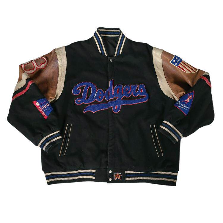 美国代购Jacket ▼古着90 年代布鲁克林道奇队棒球双面羊毛皮夹克