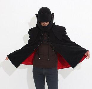 防风披风夹克 万圣节派对男士 韩国代购 Knight◇手作骑士头盔连帽衫