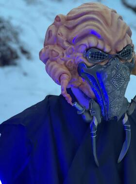乌克兰Helmet▼手作逼真触角Plo Koon绝地大师万圣节电影面具头盔