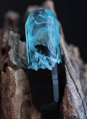 海外代购Glow◇手作夜光雕刻黑色鹅耳枥木木制树脂极光熊闪存U盘