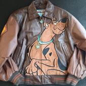 卡通史酷比狗狗棕色皮革夹克外套皮衣 ▼古着经典 美国代购 Leather