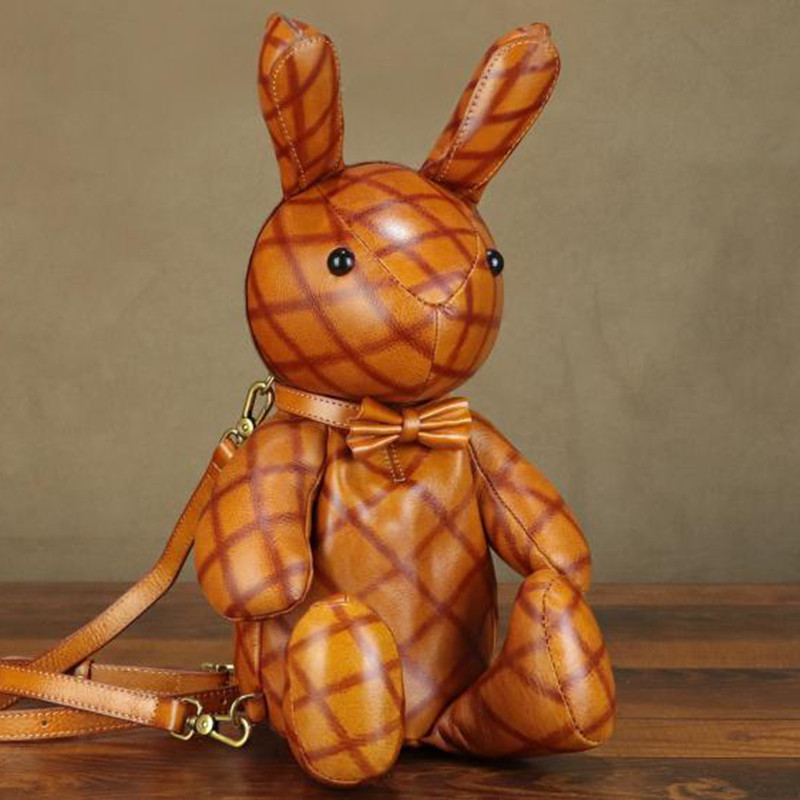 美国代购Rabbit◇手作可爱兔子蝴蝶结真皮单肩包斜挎包双肩背包