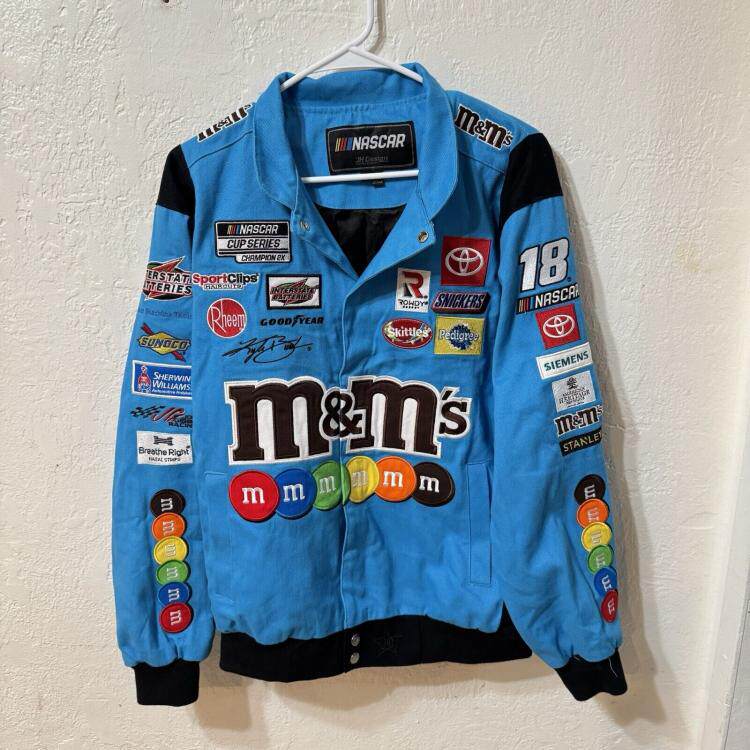 美国代购Racing▼古着活力绿色巧克力豆糖果人浅蓝色徽标刺绣夹克