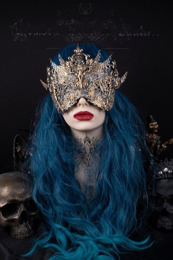 德国代购blind∞手作精美复古哥特式幻想花丝盲人面具cosplay