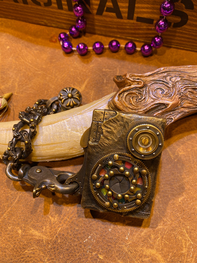 美国Gates Hell㊣复古蒸汽朋克旋转齿轮手工煤油男士礼物打火机