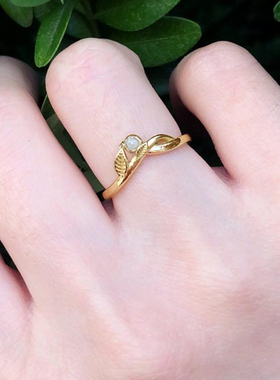 女14K黄金天然原始钻石戒指钻戒