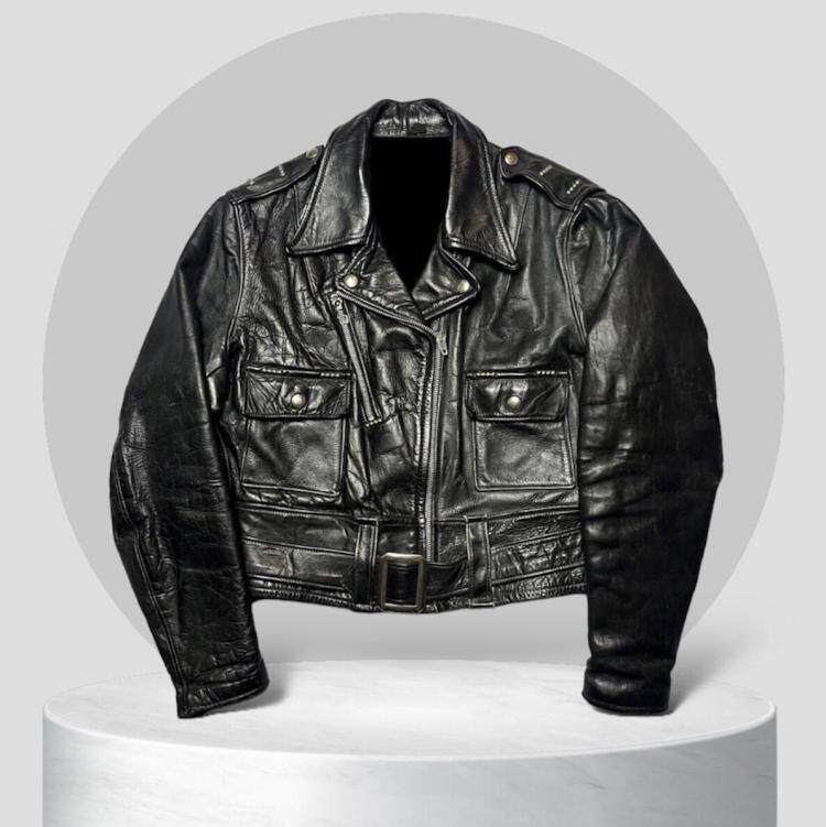 美国代购Biker◇手作经典黑色真皮牛皮机车摩托车夹克男士皮衣