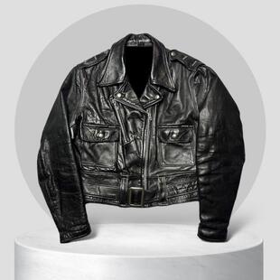 皮衣 黑色真皮牛皮机车摩托车夹克男士 美国代购 Biker◇手作经典