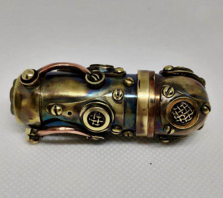 俄罗斯代购Brass◇手作复古蒸汽朋克黄铜USB闪存驱动器发光U盘