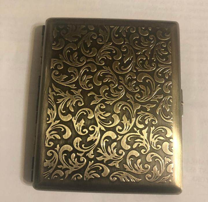 Vintage㊣美国代购 古着老式维多利亚别致多用青铜色金属烟盒