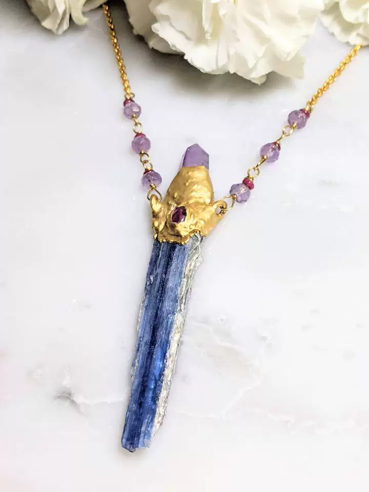 Синея pendant с аметистом, ожерелье, DIY, градиент