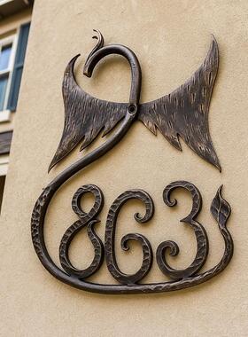 手作地址牌锻造定制龙形门牌号