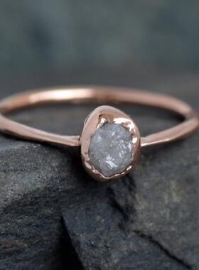 天然钻石白钻纯银18K金结婚戒指