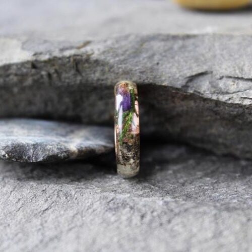 美国代购Jewelry㊣ 手作波西米亚风杜松树叶桦树皮木质树脂戒指