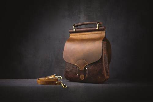 英国代购手作复古多背法双肩包